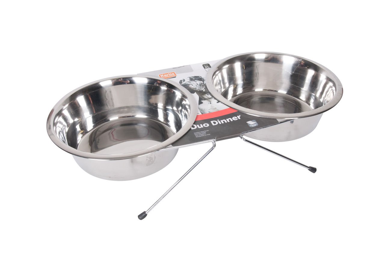 Karlie İkili Çelik Mama Kabı 2x1600 ml 21 Cm
