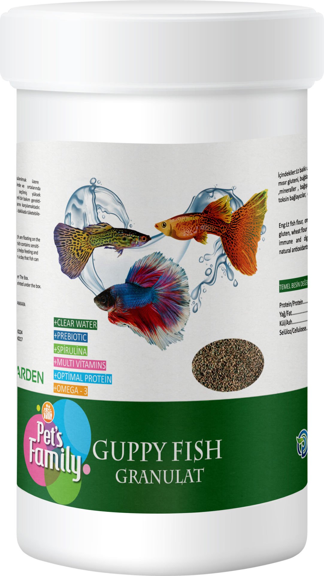 Pet’s Family Guppy Fısh Granulat Balık Yemi 100ml/50 Gr
