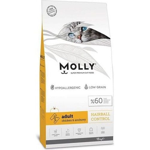 Molly Tavuklu ve Hamsili Yetişkin Kedi Maması 15 Kg