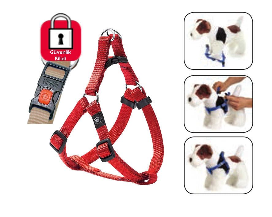 Karlie Kilitli Göğüs Tasma L 60-90Cm Kırmızı