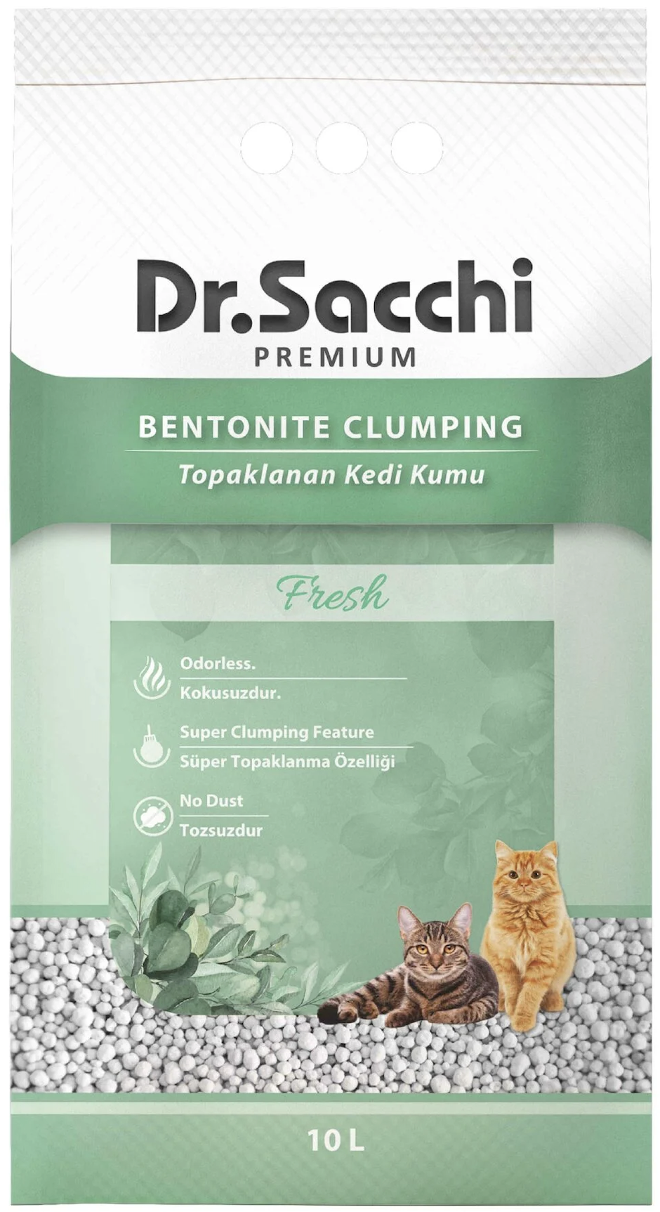 Premium Fresh Süper Topaklanan İnce Taneli Kokusuz Bentonit Kedi Kumu 10 Lt