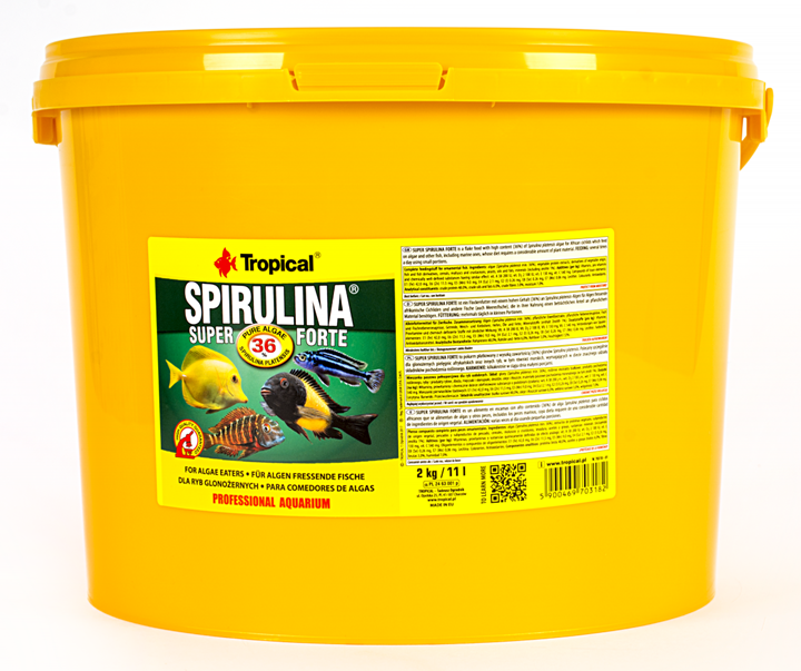 Tropical Super Spirulina Super Forte Akvaryum Balık Yemi (11 litre) 2 Kg