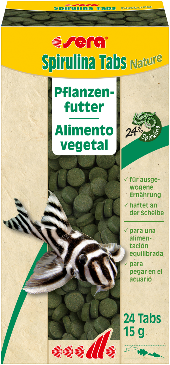 Sera Spirulina Tabs Nature Balık Yemi 24 Tablet 15 gr