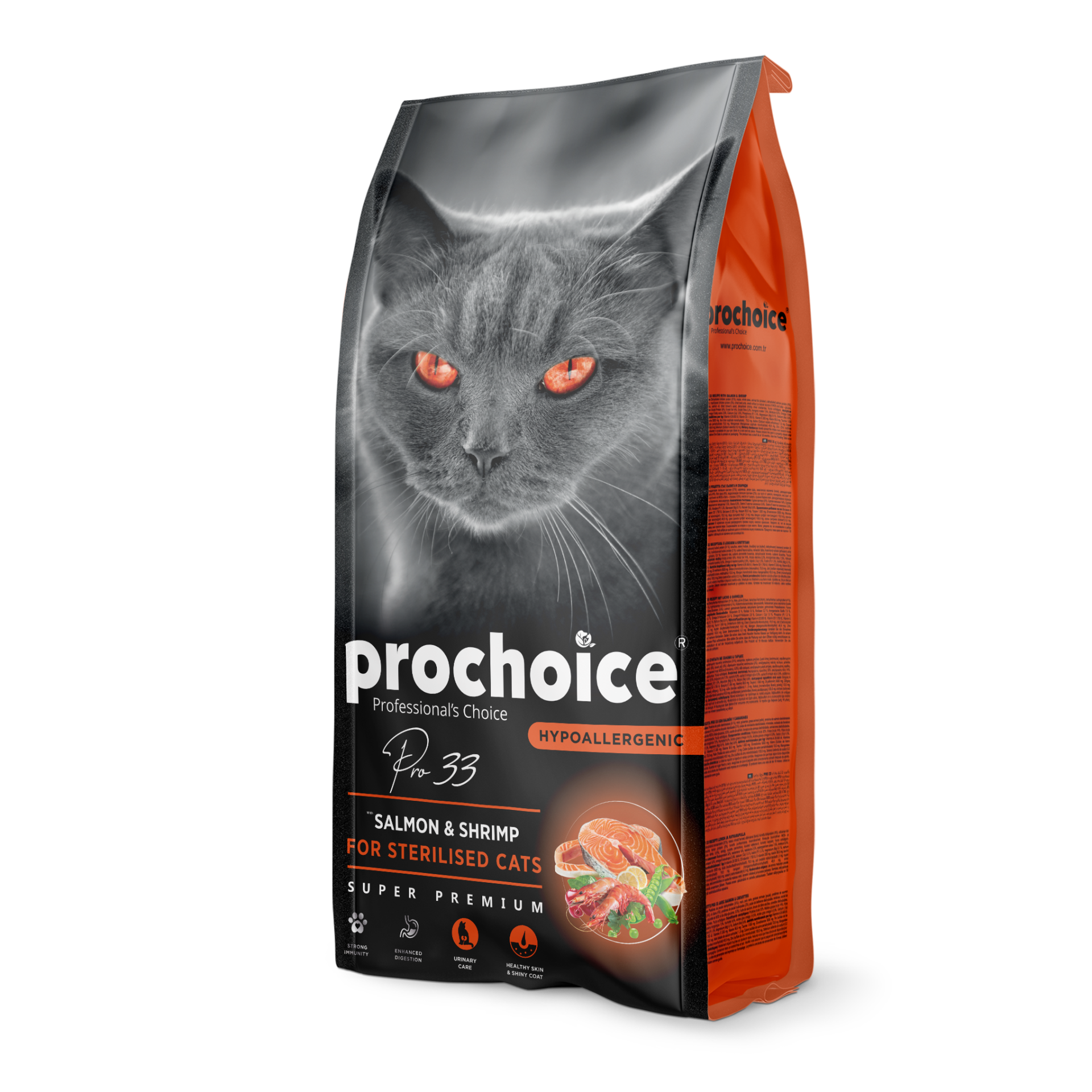 Prochoice Pro33 Sterilised Cats - Salmon & Shrimp Kedi Maması 15 Kg