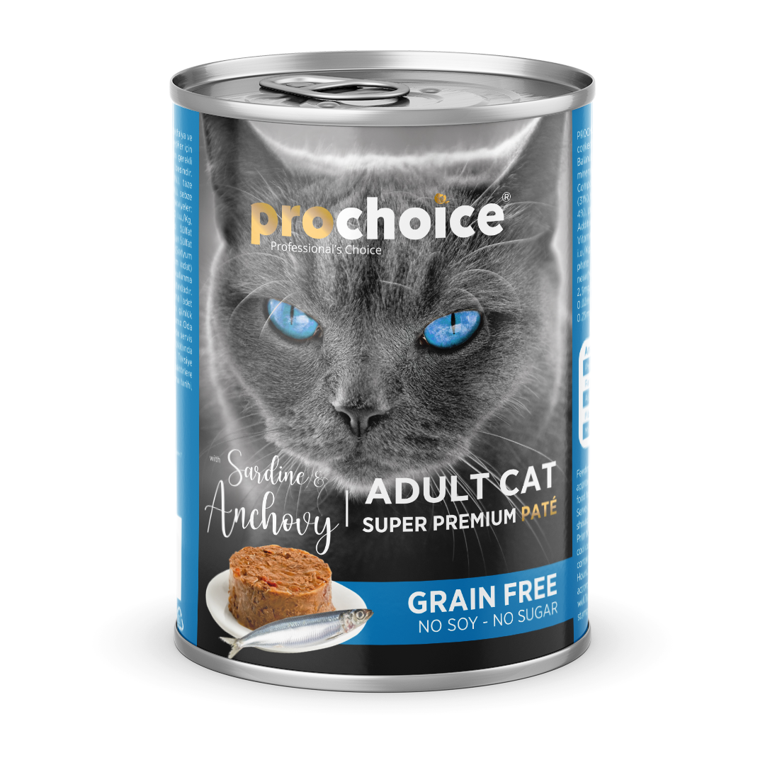 Prochoice Sardines & Anchovy Pate For Adult Cats Yaş Kedi Maması 400 gr