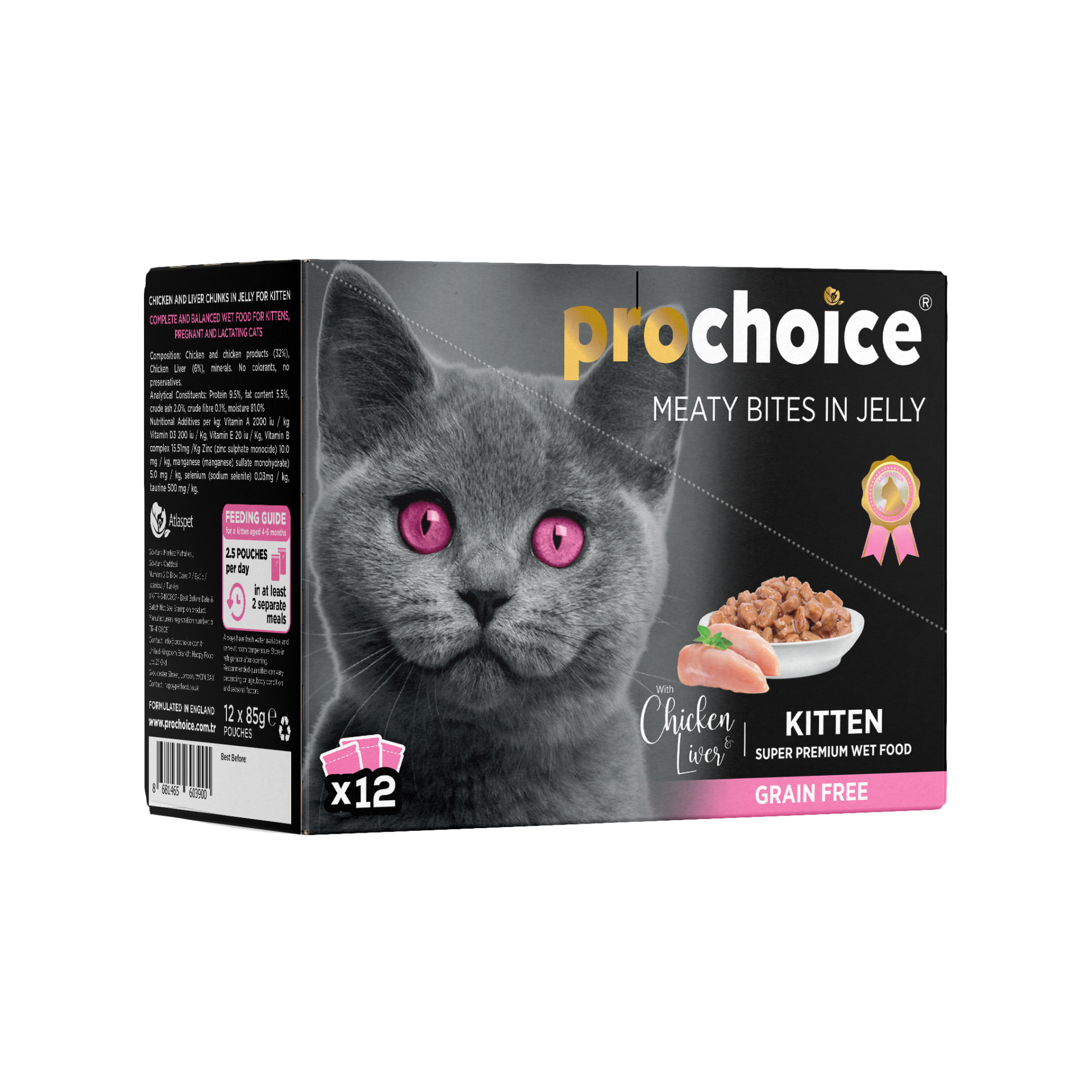 Prochoice Chicken & Liver Family Pack For Kittens Yaş Kedi Maması 85gr * 12 Adet