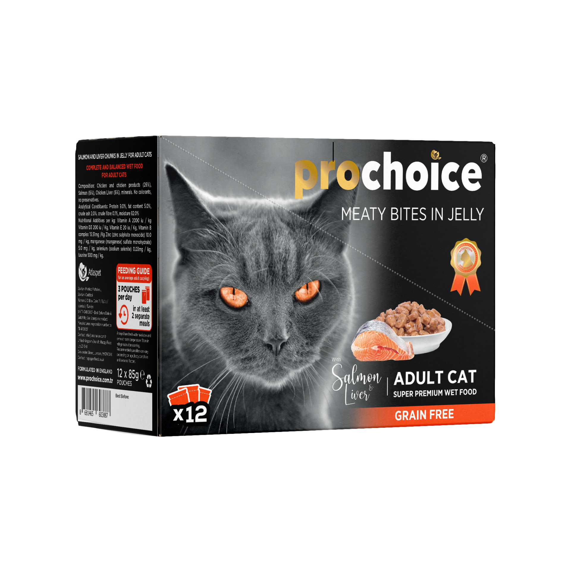 Prochoice Salmon & Liver Family Pack For Cats Yaş Kedi Maması 85 gr * 12 Adet