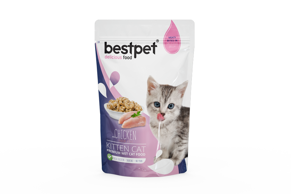 Bestpet Kitten Chicken In Jelly Pouch Yaş Kedi Maması 85 gr