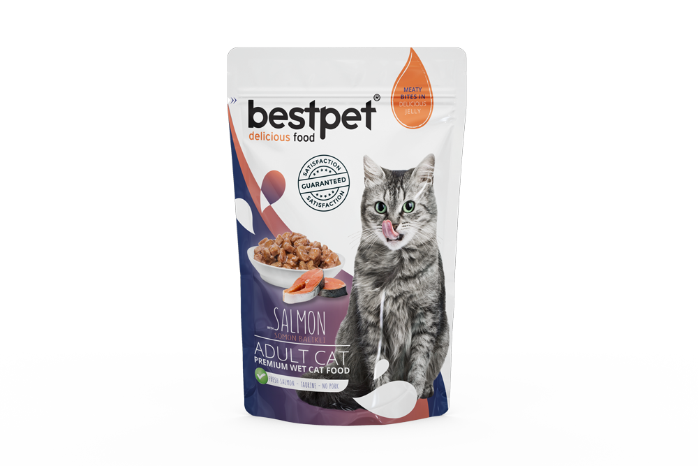 Bestpet Salmon In Jelly Pouch Yaş Kedi Maması 85 gr