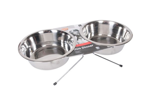 Karlie İkili Çelik Mama Kabı 2x1600 ml 21 Cm