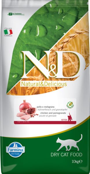N&D Prime Tavuklu ve Narlı Tahılsız Yavru Kedi Maması 10 Kg