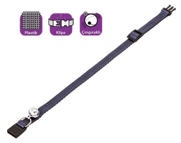 Karlie Boyun Tasma Çıngıraklı 30 Cm Koyu Mavi