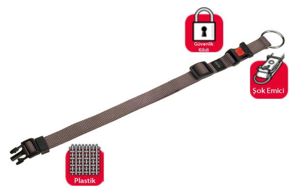 Karlie Kilitli Boyun Tasma L 45-65 Cm Gri