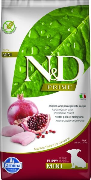 N&D Prime Tavuk Etli ve Narlı Küçük Irk Tahılsız Yavru Köpek Maması 7 Kg