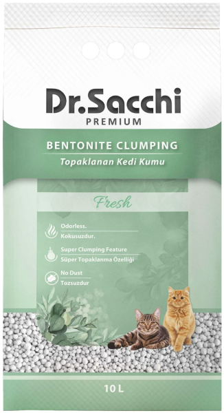 Premium Fresh Süper Topaklanan İnce Taneli Kokusuz Bentonit Kedi Kumu 10 Lt