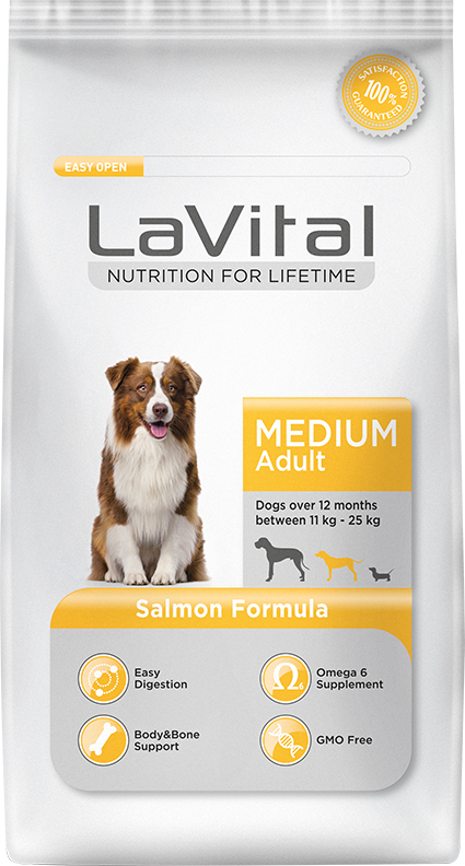 LaVital Medium Adult Somonlu Orta Irk Yetişkin Köpek Maması 3 Kg