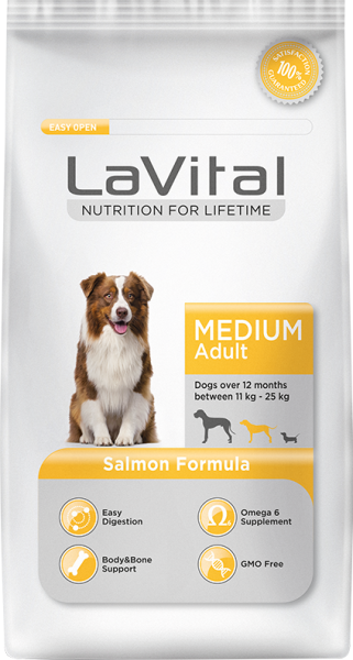LaVital Medium Adult Somonlu Orta Irk Yetişkin Köpek Maması 3 Kg