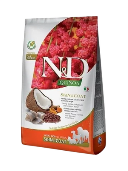 N&D Quinoa Skin Coat Ringa Balığı Yetişkin Köpek Maması 7 Kg