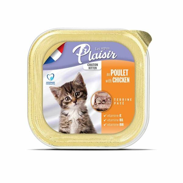 Plaisir Kitten Tavuklu Pate Yavru Kedi Konservesi 100 Gr
