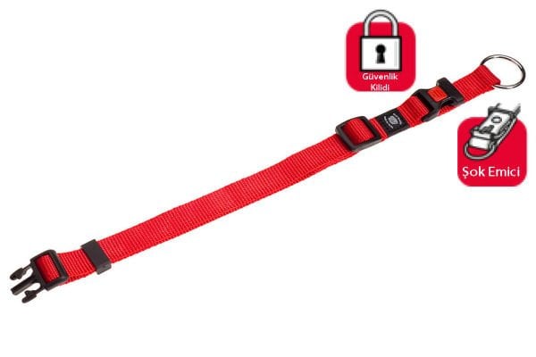 Karlie Kilitli Boyun Tasma XL 55-75 Cm Kırmızı