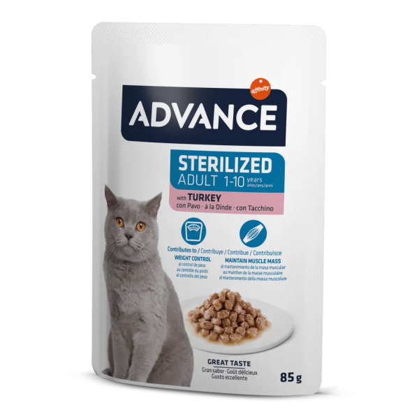 Advance Hindi Etli Pouch Kısırlaştırılmış Yetişkin Kedi Maması 85 gr