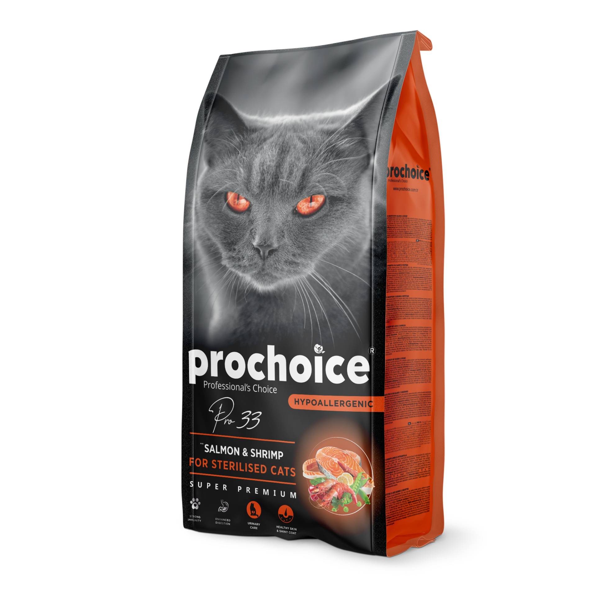 Prochoice Pro33 Sterilised Cats - Salmon & Shrimp Kedi Maması 15 Kg