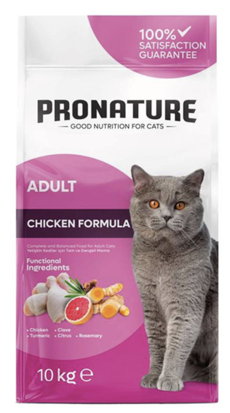 Pronature Tavuklu ve Pirinçli Yetişkin Kedi Maması 10 Kg