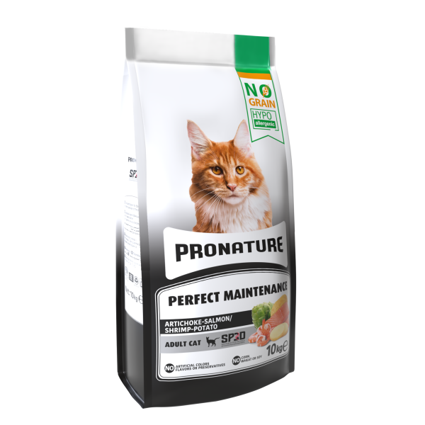 Pronature Hypo-Allergenic Tahılsız Somonlu Karidesli ve Enginarlı Yetişkin Kedi Maması 10 Kg