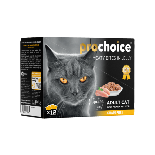Prochoice Chicken & Liver Family Pack For Cats Yaş Kedi Maması 85 gr * 12 Adet