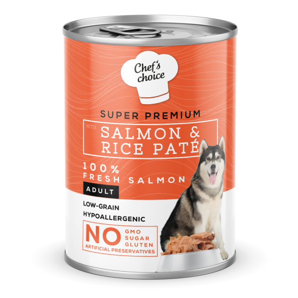 Chef's Choice Somonlu ve Pirinçli Ezme Yetişkin Köpek Konservesi 400 gr