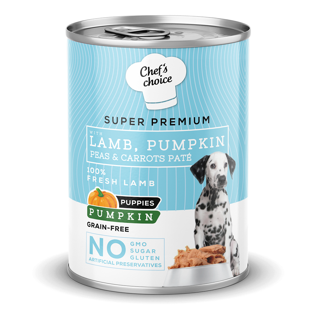 Chef's Choice Kuzulu ve Bal Kabaklı Tahılsız Ezme Yavru Köpek Konservesi 400 gr
