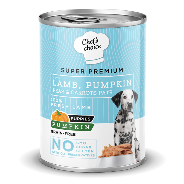 Chef's Choice Kuzulu ve Bal Kabaklı Tahılsız Ezme Yavru Köpek Konservesi 400 gr