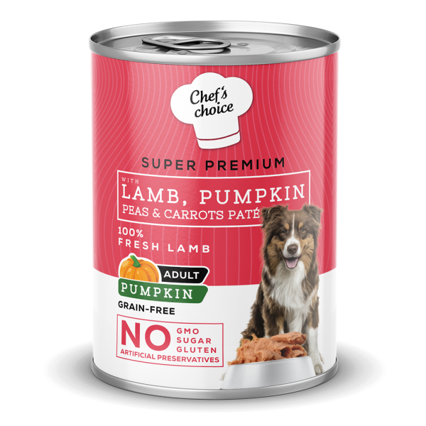 Chef's Choice Kuzulu ve Bal Kabaklı Tahılsız Ezme Yetişkin Köpek Konservesi 400 gr