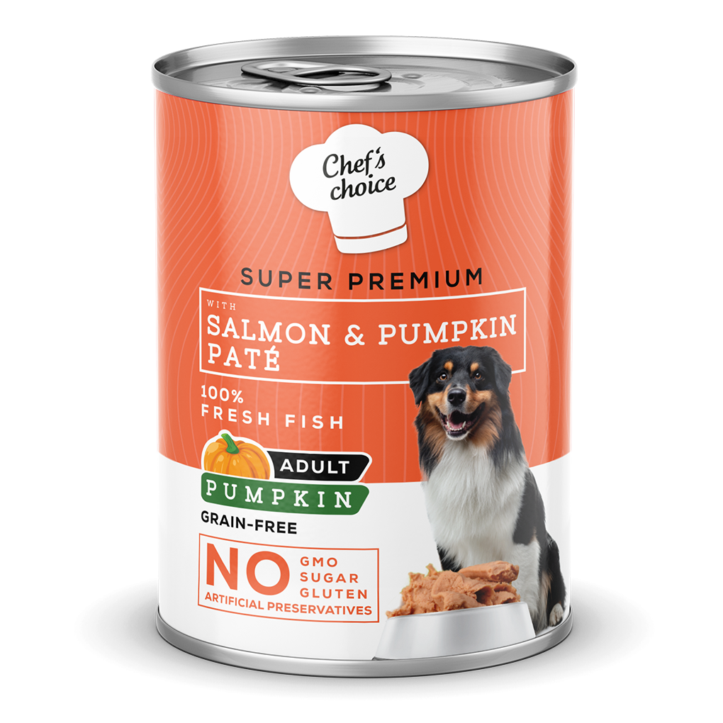 Chef's Choice Somonlu ve Bal Kabaklı Tahılsız Ezme Yetişkin Köpek Konservesi 400 gr