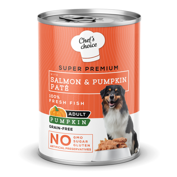 Chef's Choice Somonlu ve Bal Kabaklı Tahılsız Ezme Yetişkin Köpek Konservesi 400 gr