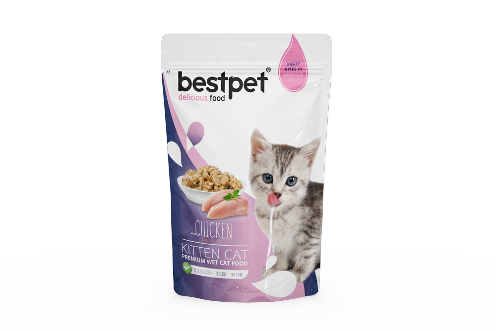 Bestpet Kitten Chicken In Jelly Pouch Yaş Kedi Maması 85 gr
