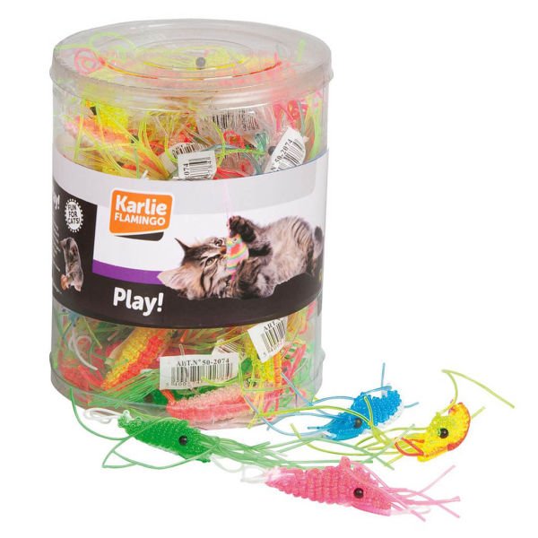 Karlie Kedi Oyuncağı Plastik Karides 6 Cm 60'lı