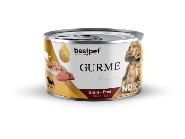 Bestpet Gurme Tahılsız Sığır Etli Mini Irk Yetişkin Köpek Konservesi 200 gr