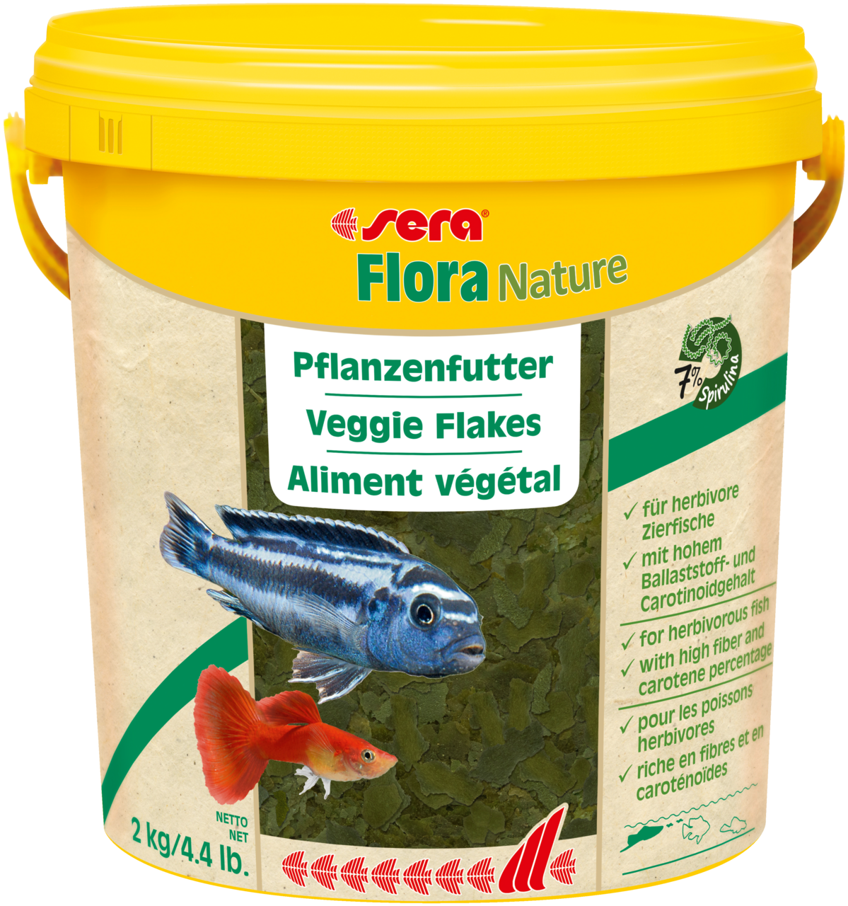 Sera Flora Nature Bitkisel Balık Yemi 10 Lt