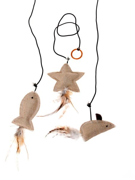 Karlie Tüylü Ve İpli Kedi Oyuncağı 10 Cm