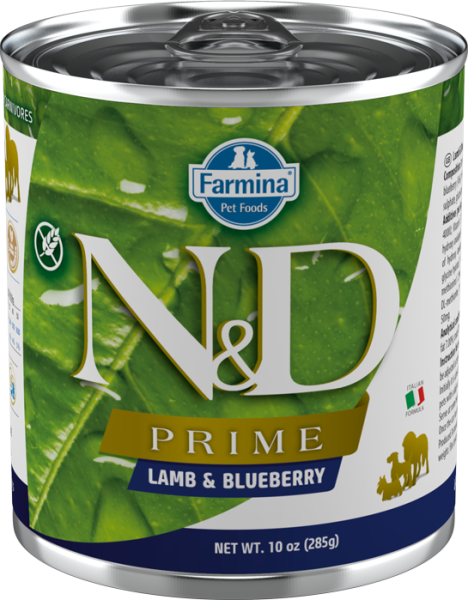 N&D Prime Kuzu Etli ve Yaban Mersinli Yetişkin Köpek Konservesi 285 gr
